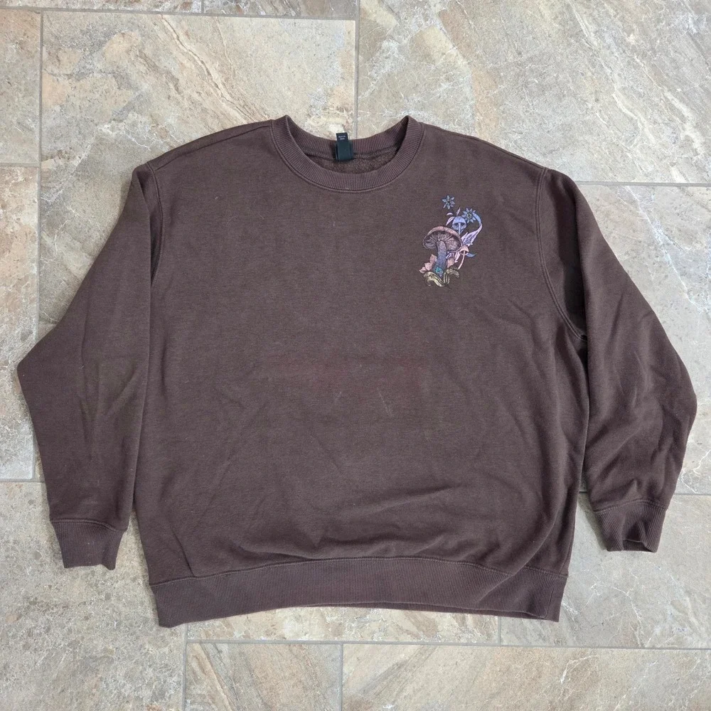 Wild‎ Fable Brown Mushroom Bloom As You Are Graphic Sweatshirt S Cottagecore - Picture 3 of 7
